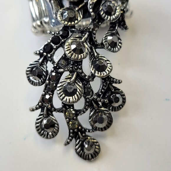 Rhinestones Peacock Ring Stretch Band - Picture 7 of 10